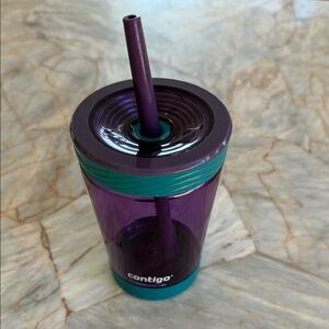 Contigo Purple and Teal Tumbler with Straw